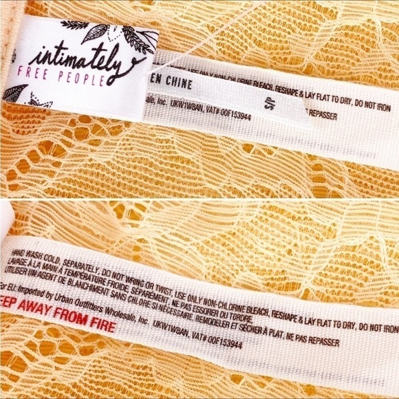Free People Bandeau Bra Galloon Lace Intimately Size Small Peach Nectar New NWT - Picture 6 of 8